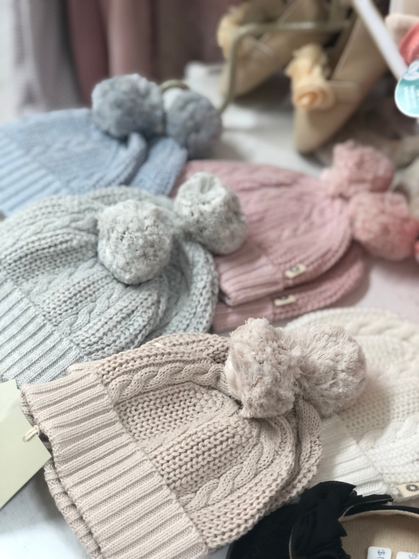 Jujo Baby Cable Pompom Beanie Collection