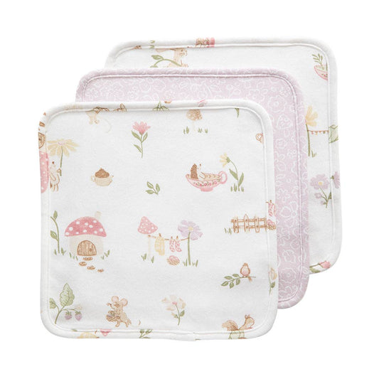 Organic Wash Cloths 3 Pack - Whimsical Wonderland