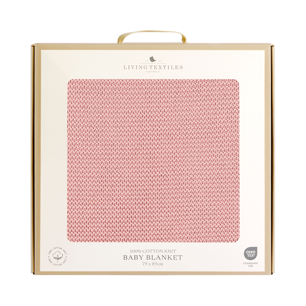 Pram Knitted Blanket - Dusty Rose