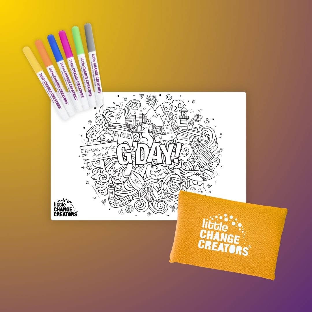 G’DAY! Pocket Reusable Colouring Mat