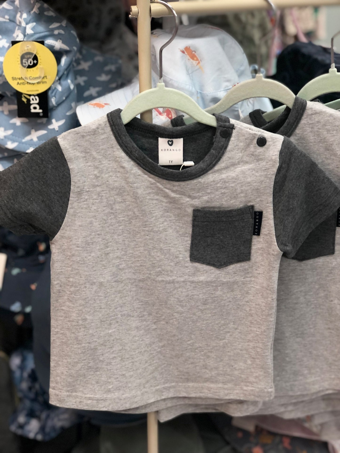 Korango Colour Block Tee's - Tapioca & Grey