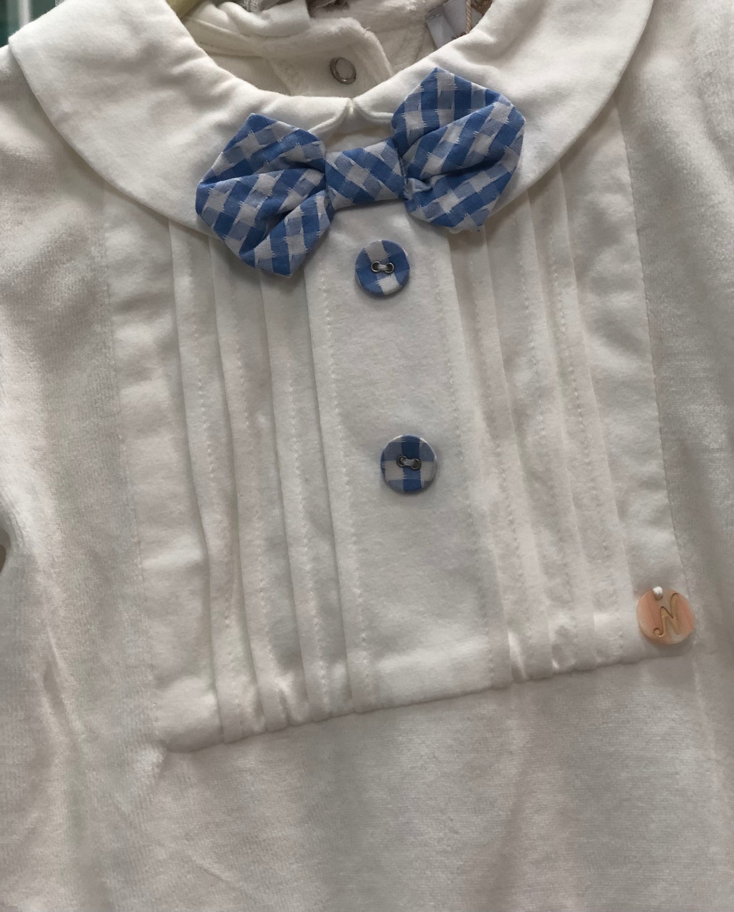Tyler’s White Velour Winter Occasion Romper