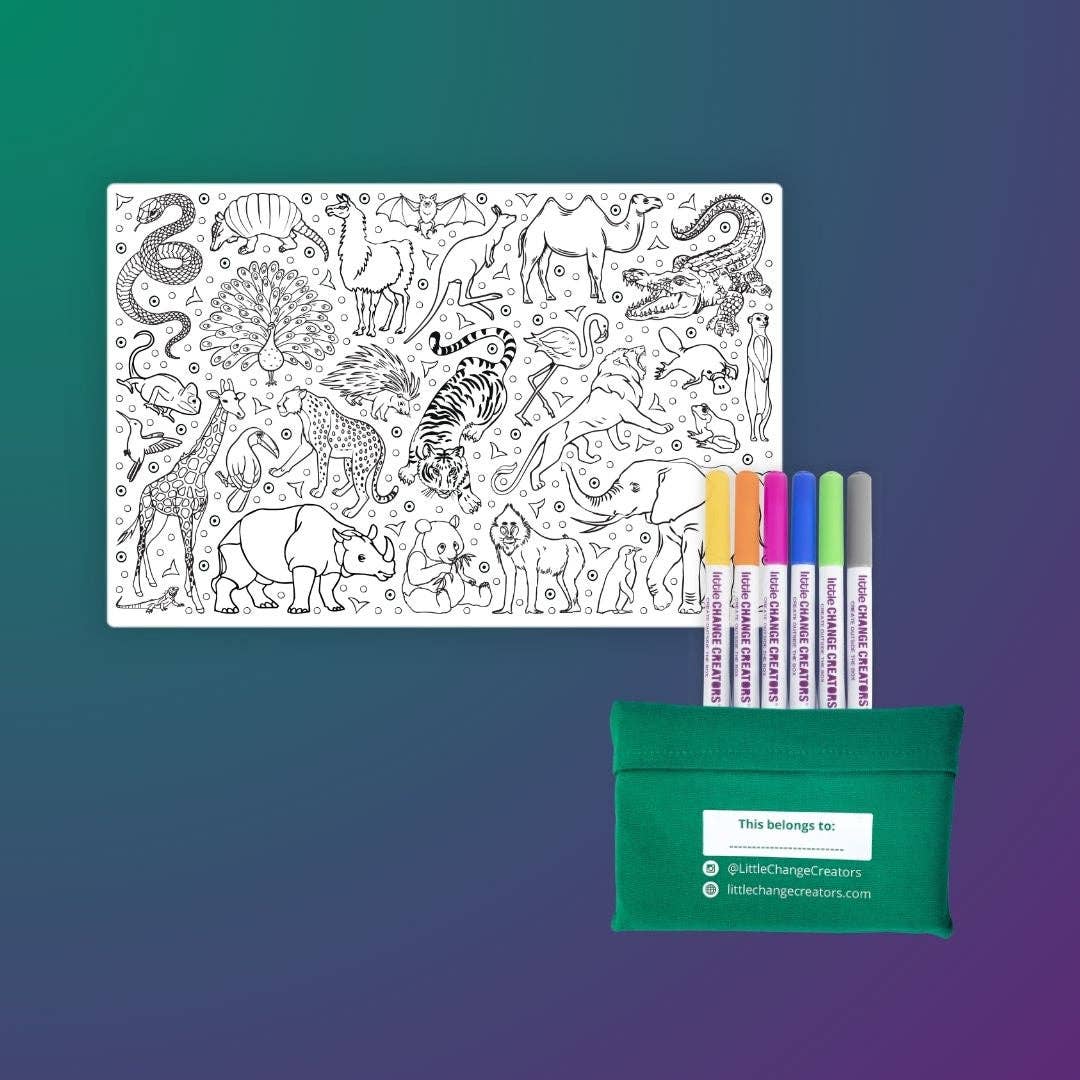 WILD! Pocket Reusable Colouring Mat