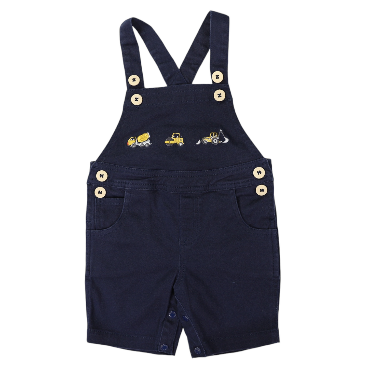 Trucks and Diggers Embroidered Shortall Navy 6-9 months only!