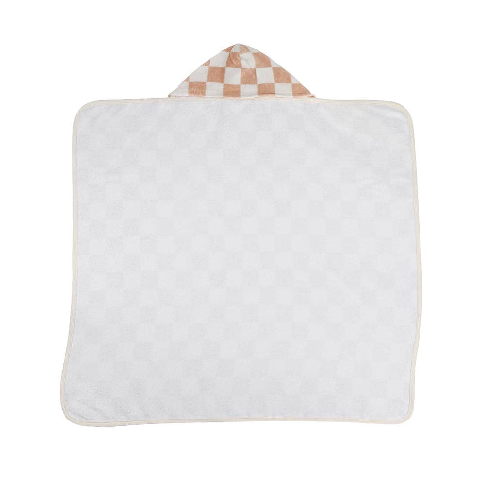 Hooded Towel - Checkered Blush