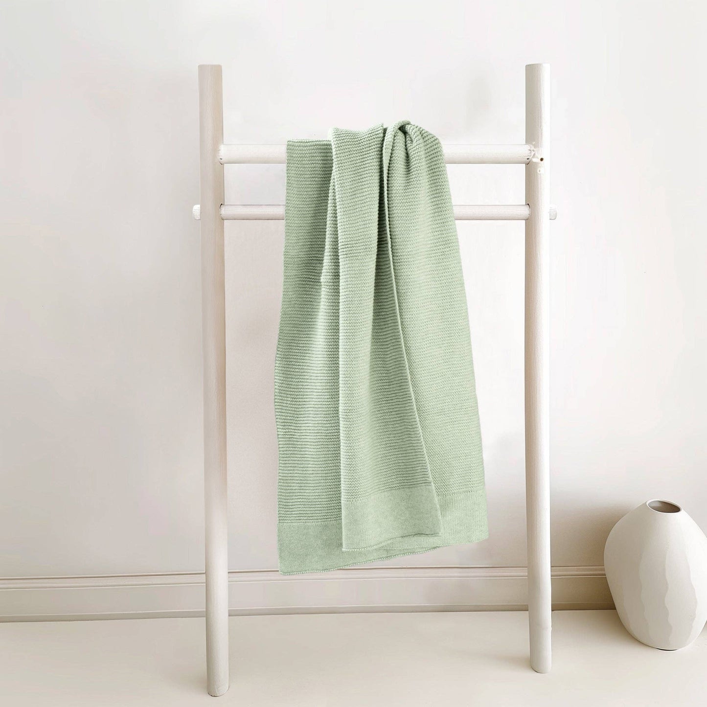 Cotton Classic Knit Baby Blanket - Willow Green