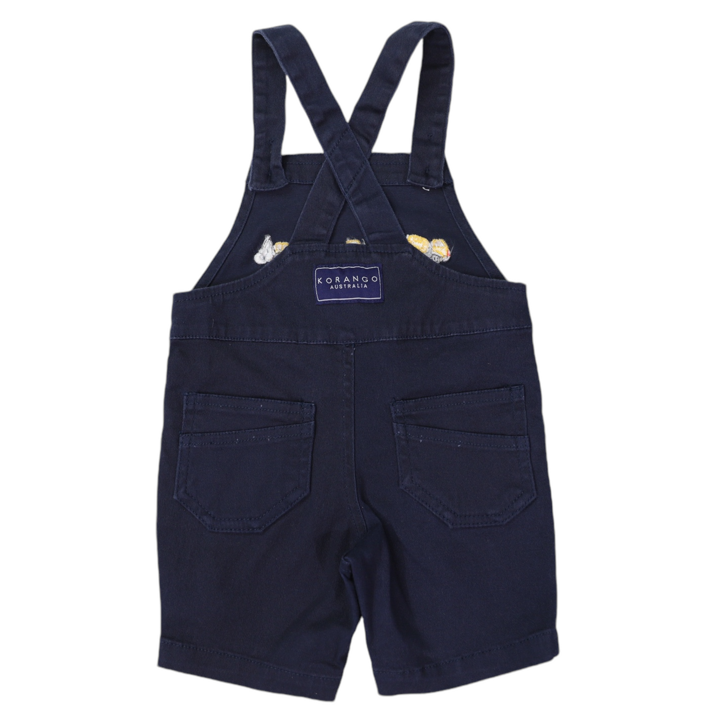 Trucks and Diggers Embroidered Shortall Navy 6-9 months only!