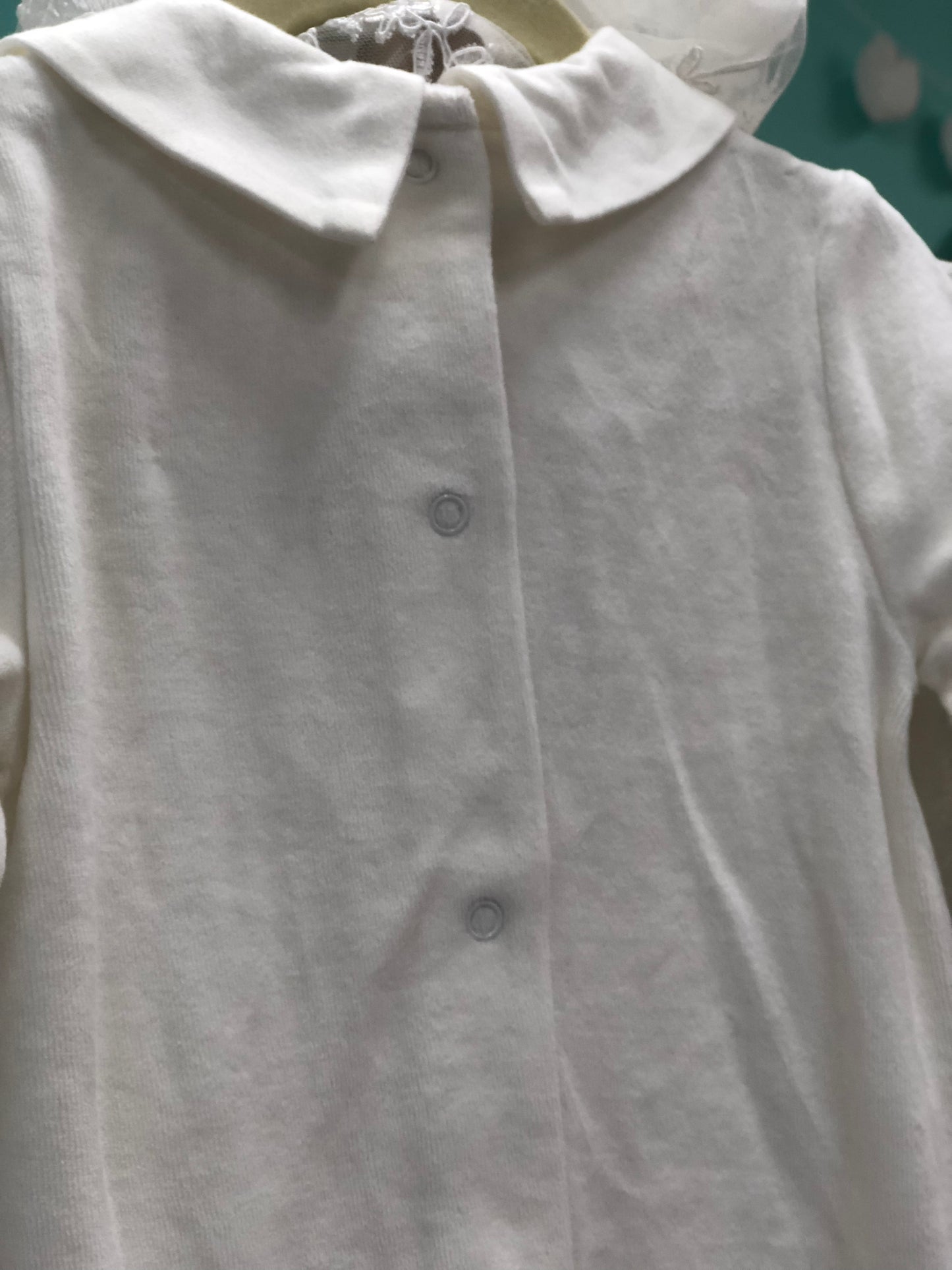 Tyler’s White Velour Winter Occasion Romper