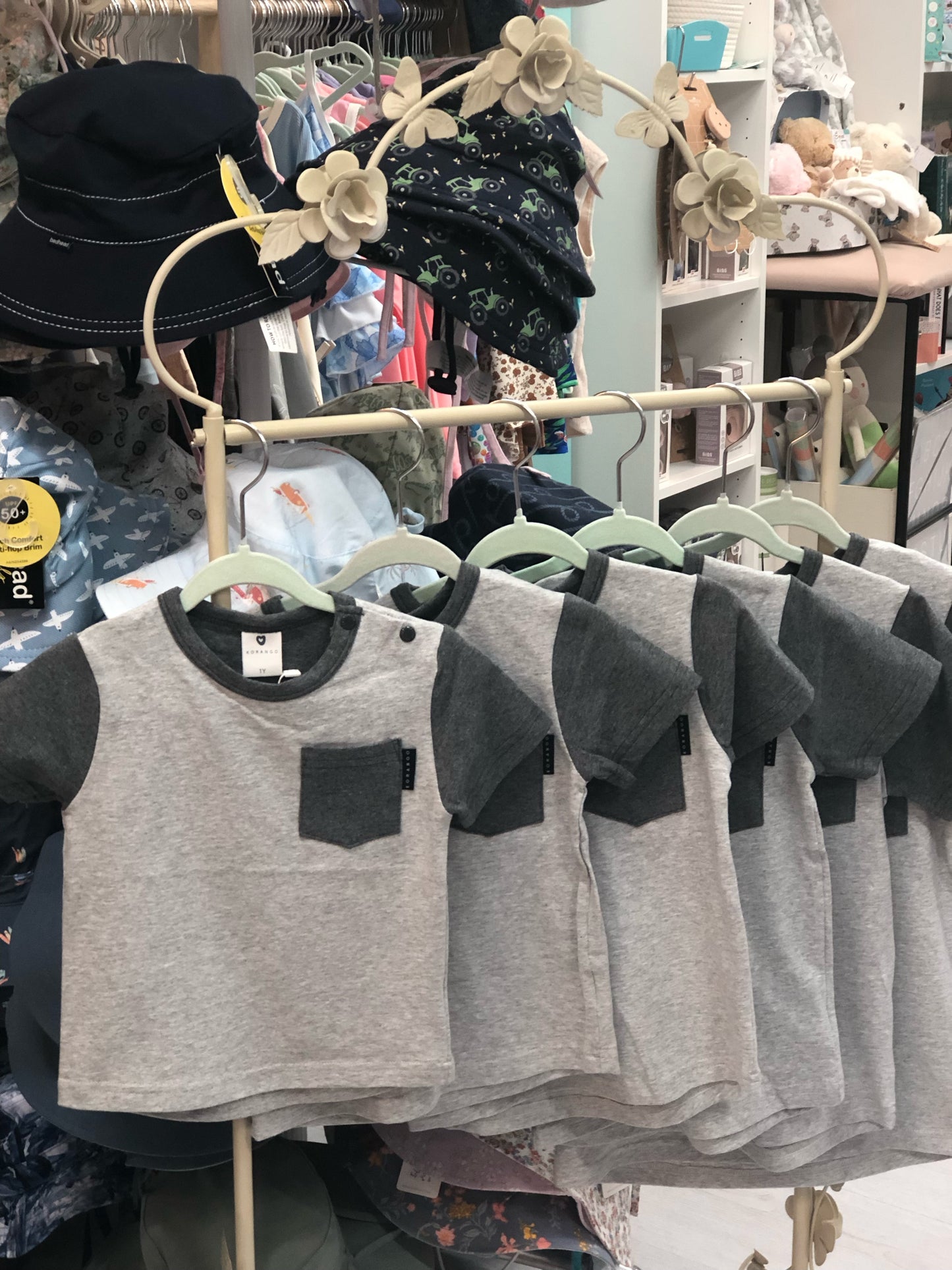 Korango Colour Block Tee's - Tapioca & Grey