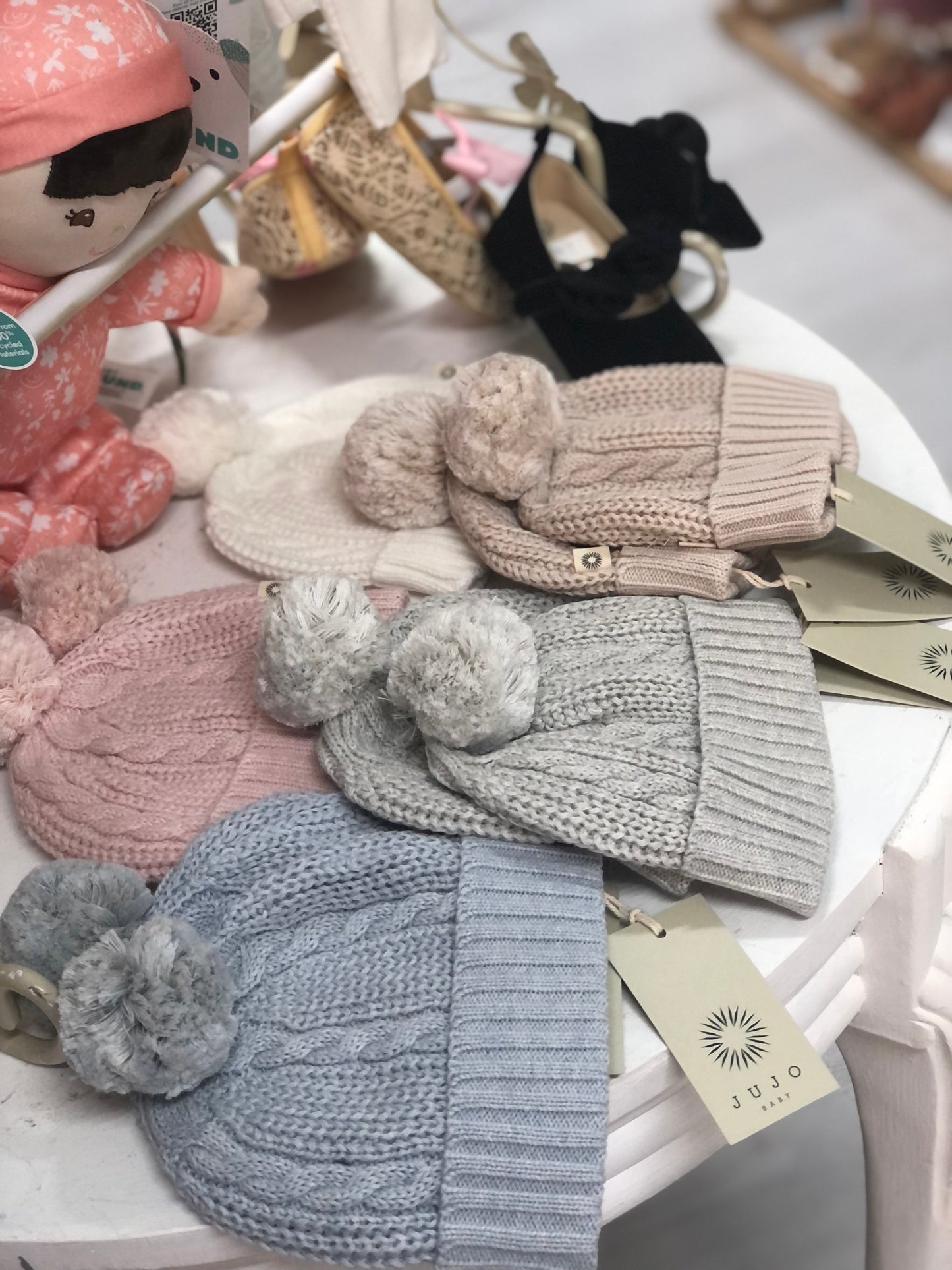 Jujo Baby Cable Pompom Beanie Collection