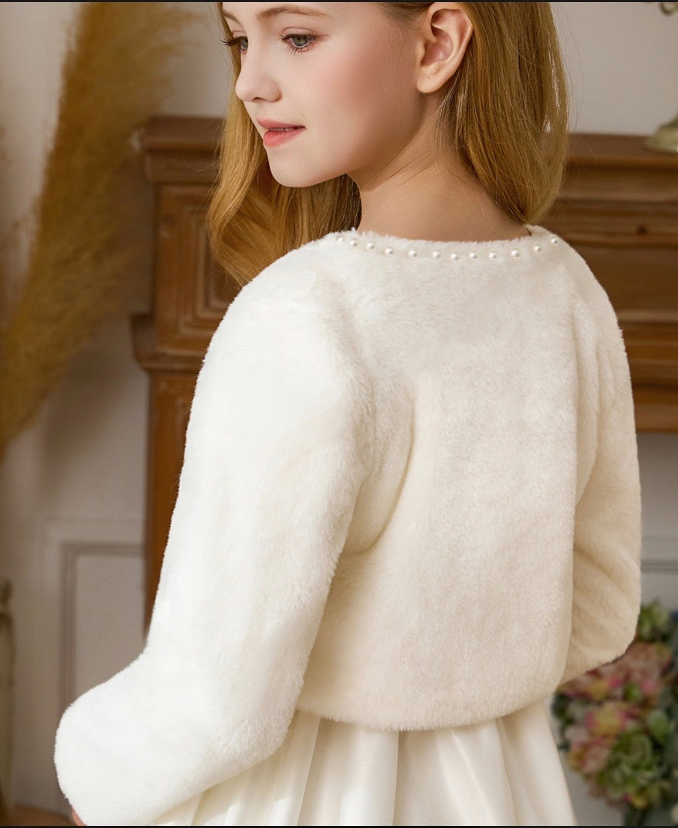 Pearl & Faux Fur Bolero Jacket