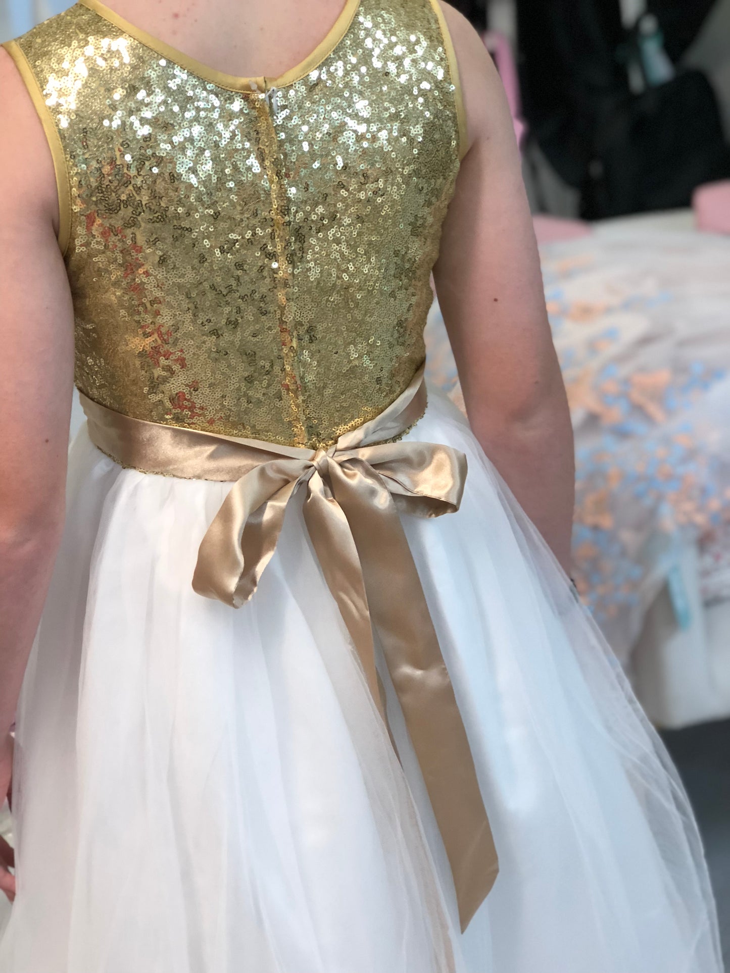 Girls Glitter Dress - Gold and Rose Gold available
