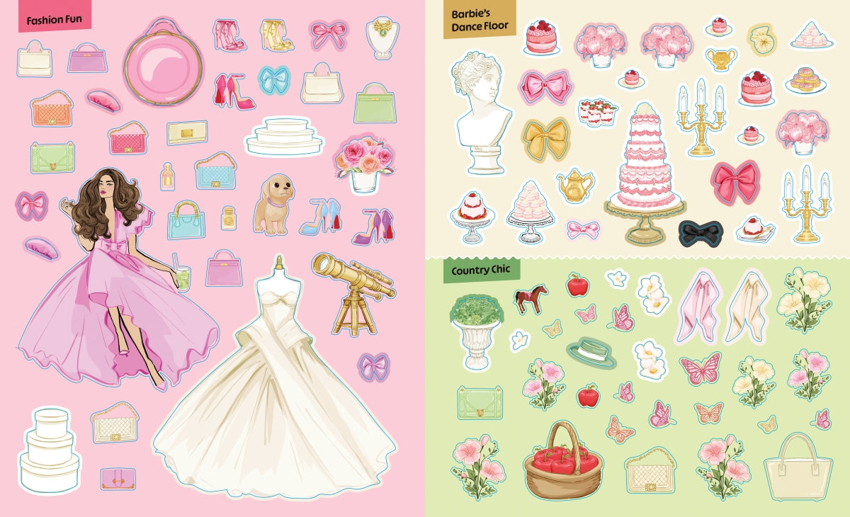 Barbie: Dress-Up Sticker Book By Megan Hess