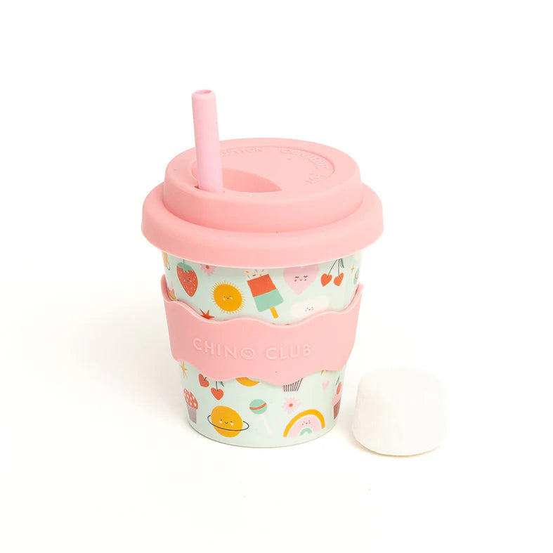 Baby Chino Bamboo Reusable 4oz/8oz Cups & Straws from