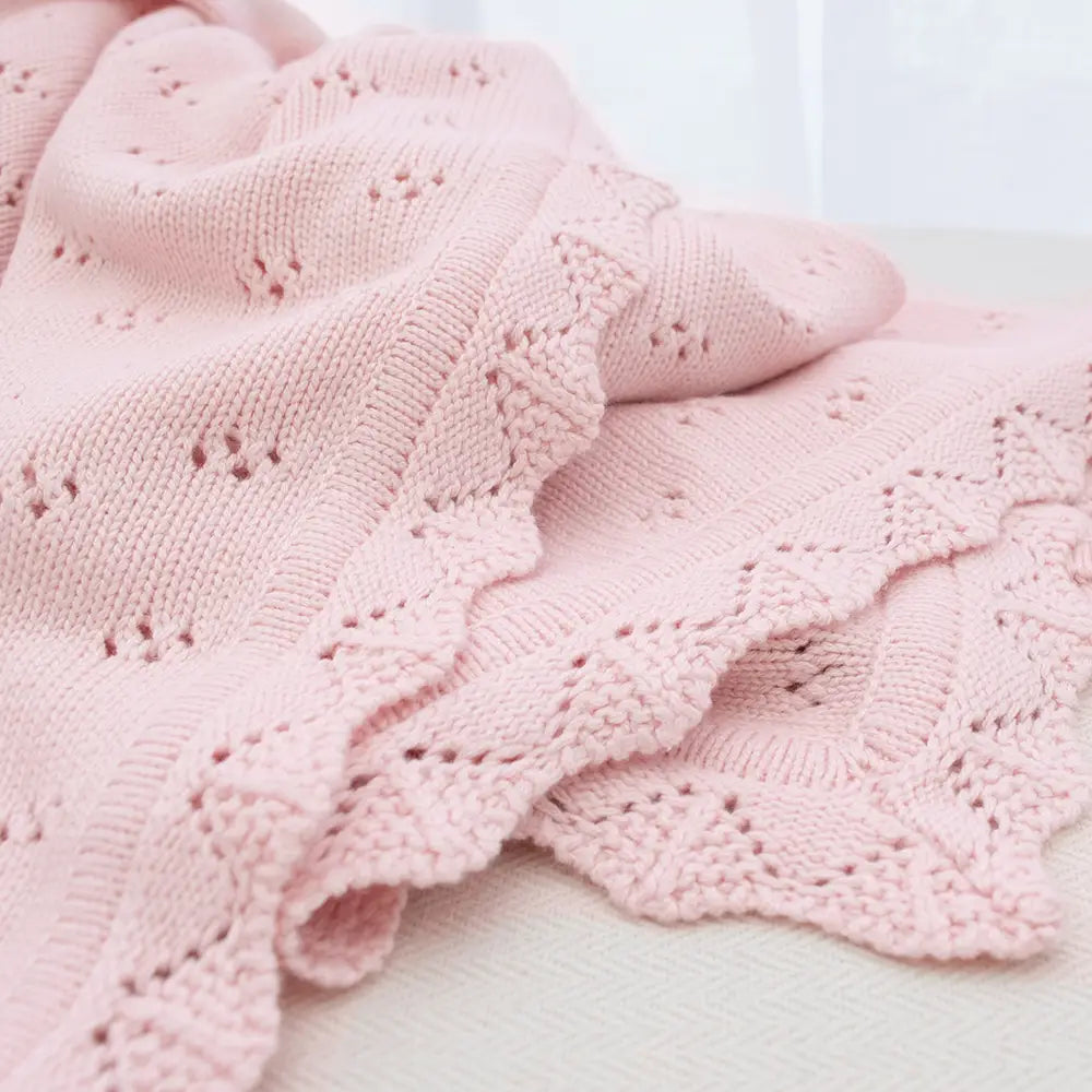 Blush Bamboo/Cotton Heirloom Baby Blanket