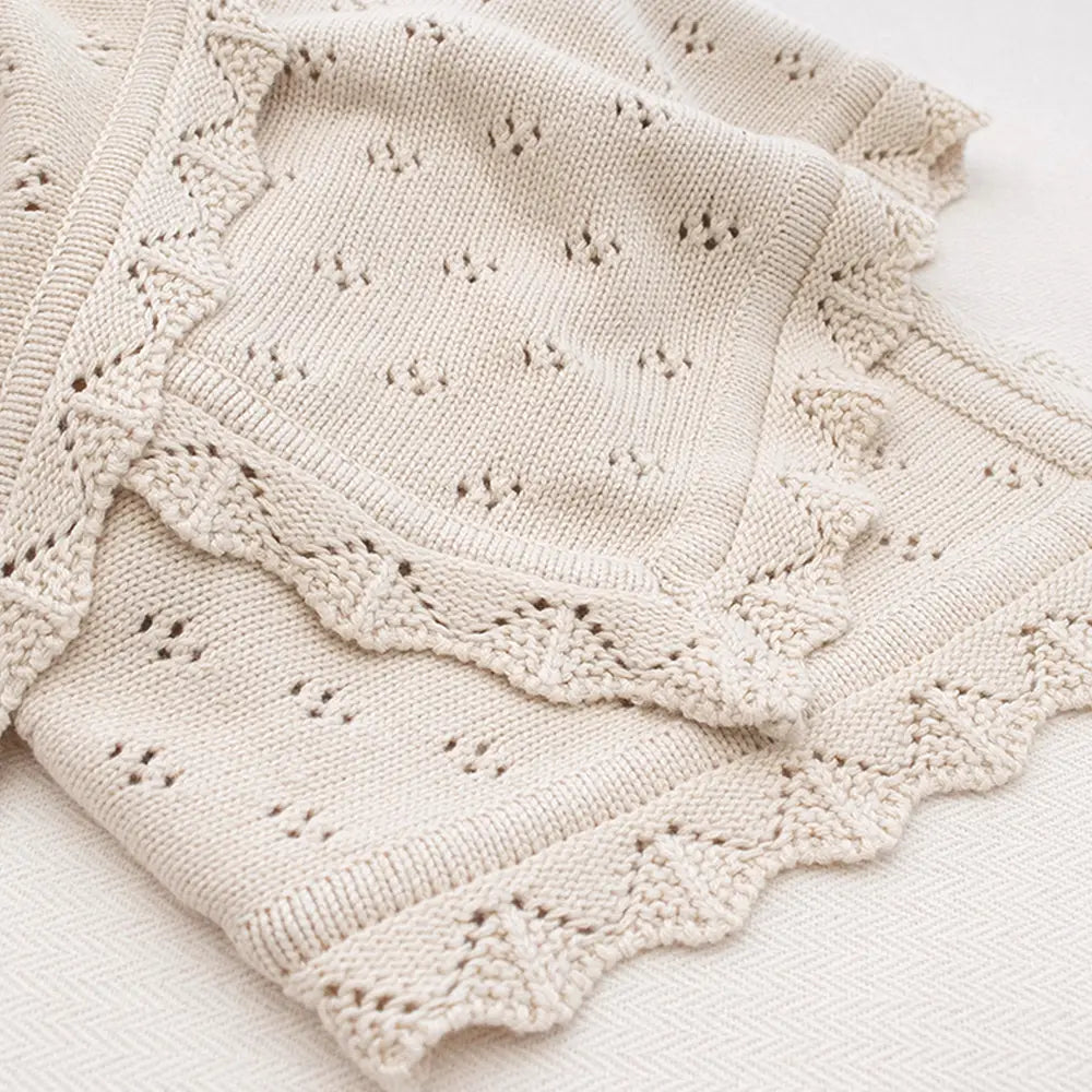 Sand Bamboo/Cotton Heirloom Baby Blanket