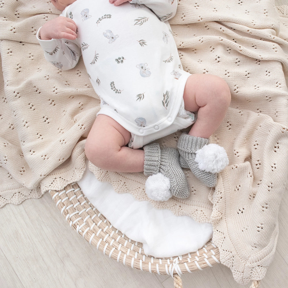 Sand Bamboo/Cotton Heirloom Baby Blanket