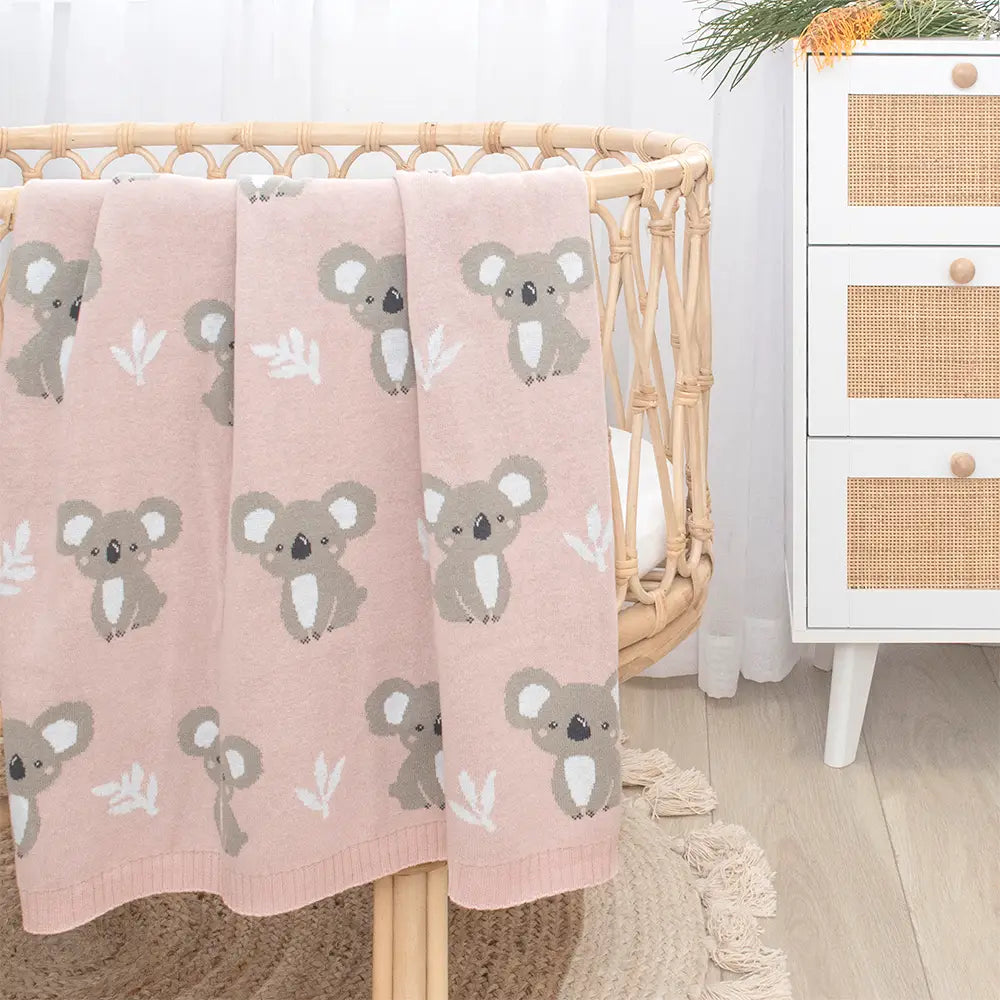 Australiana Baby Blanket - Koala/Pink