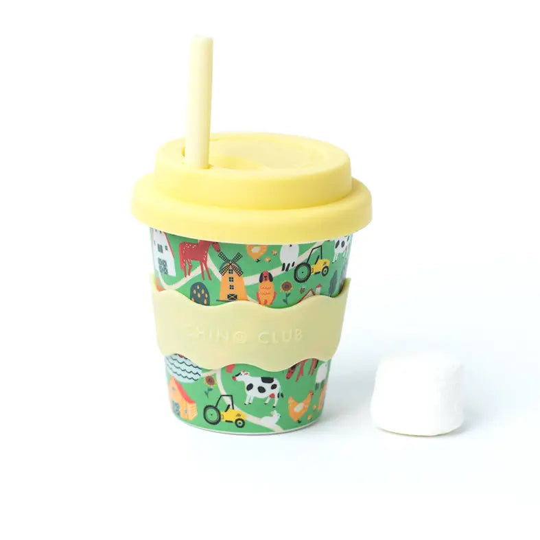 Baby Chino Bamboo Reusable 4oz/8oz Cups & Straws from