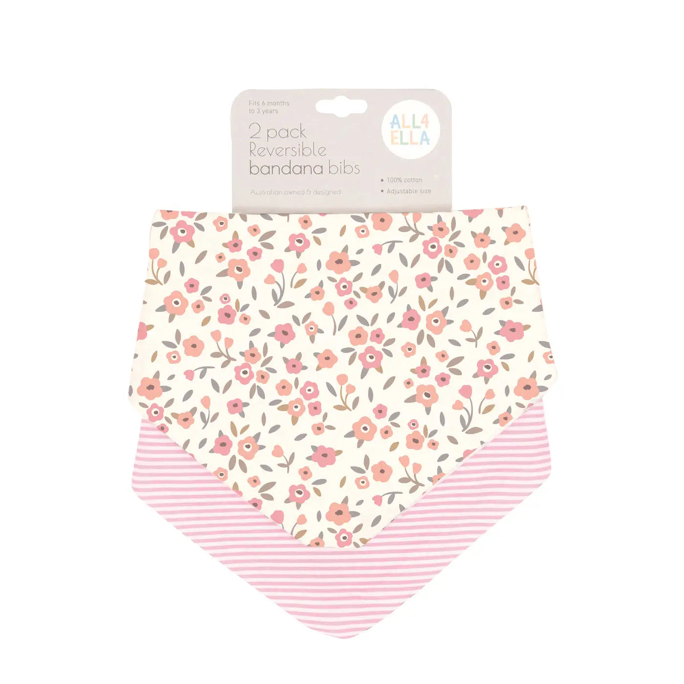 Bandana Bibs 2 Pack Reversible Assorted Designs