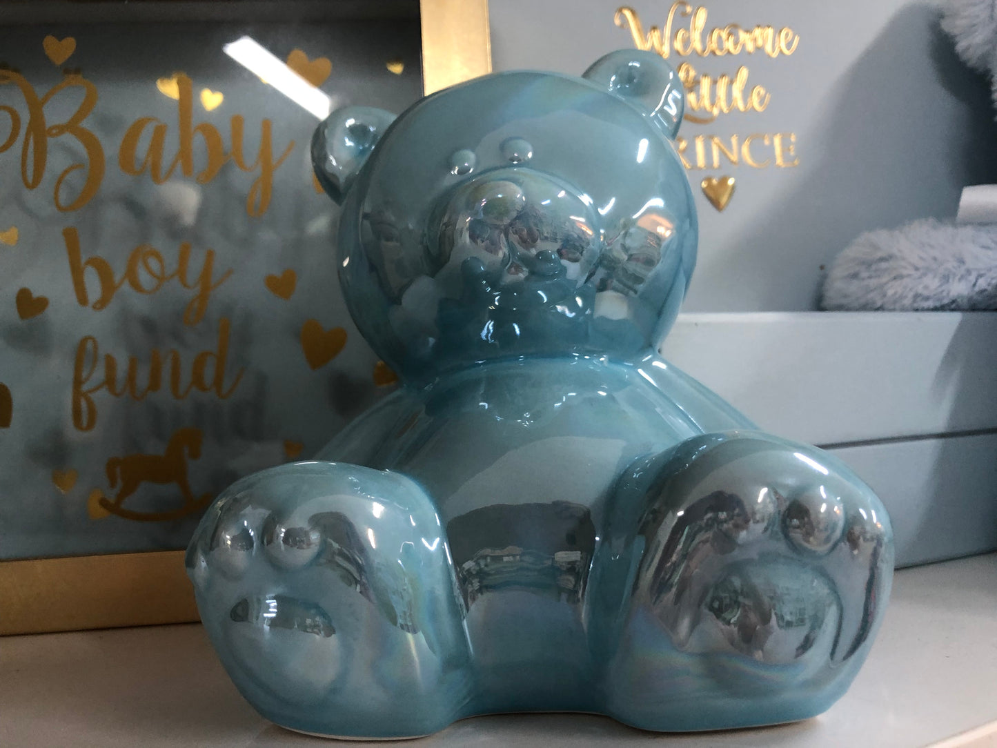 Pearl Teddy Bear Money Box 14cm