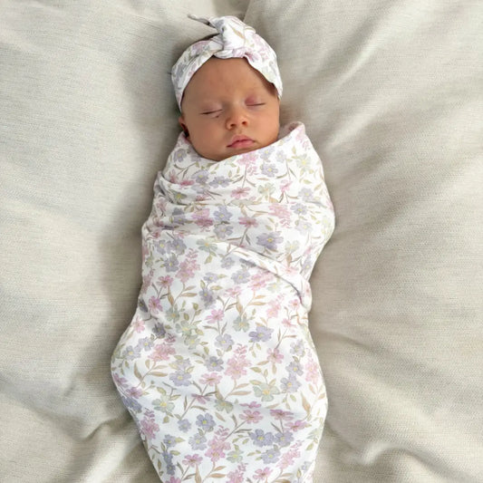 Jersey Swaddles with Matching Headpieces