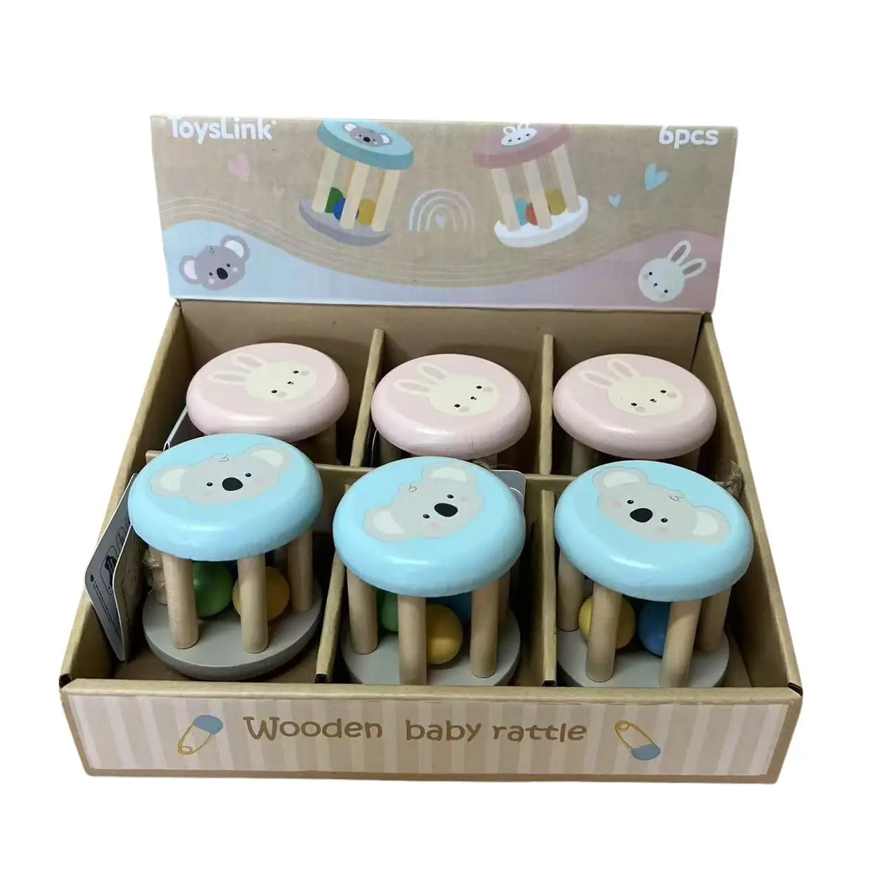 Wooden Koala & Bunny Rattle