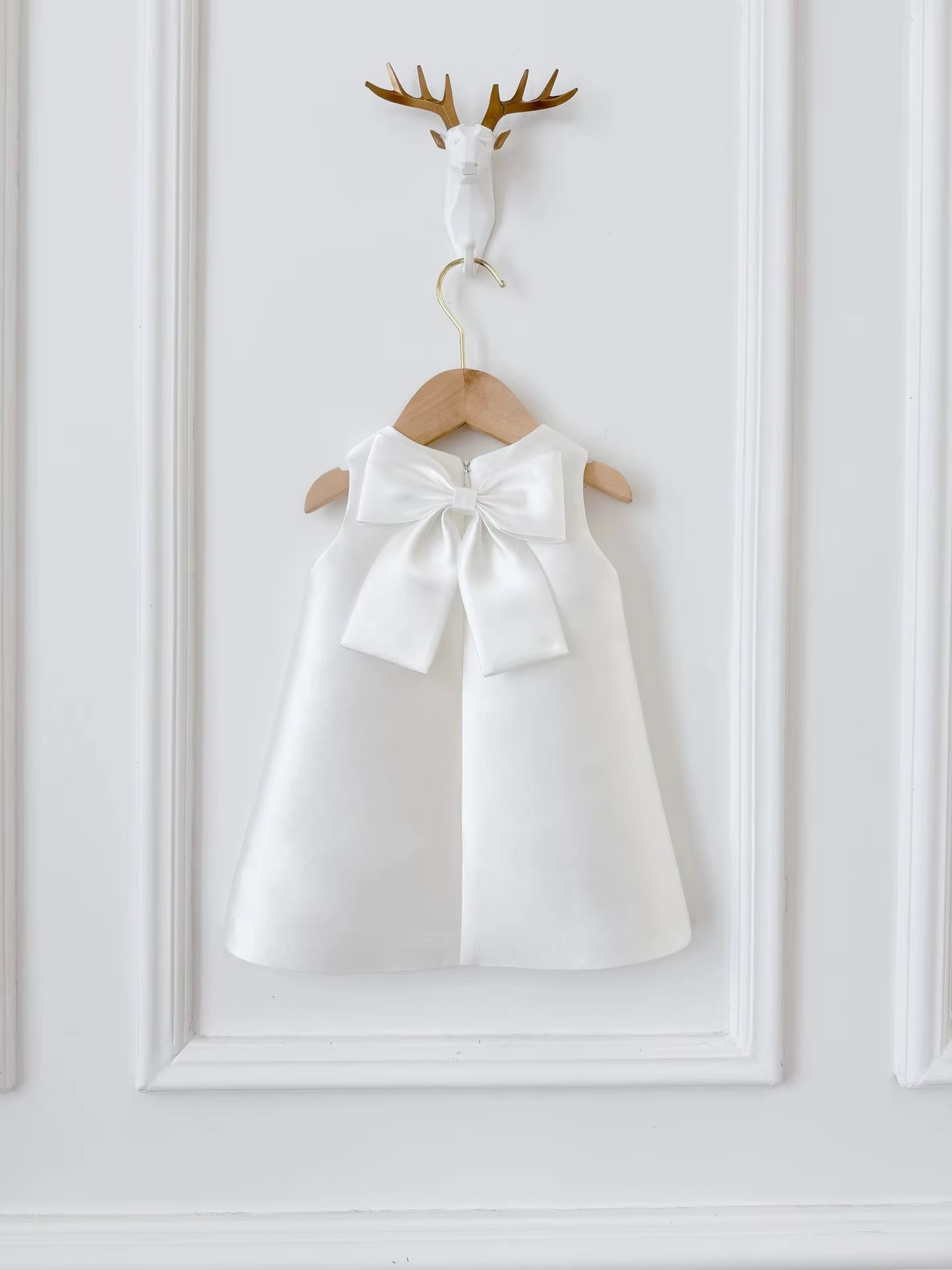 Sadie’s Satin & Bows Dress available in Pink or White