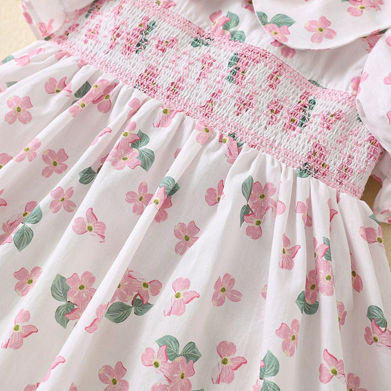 Spring Flower Smocked Dress