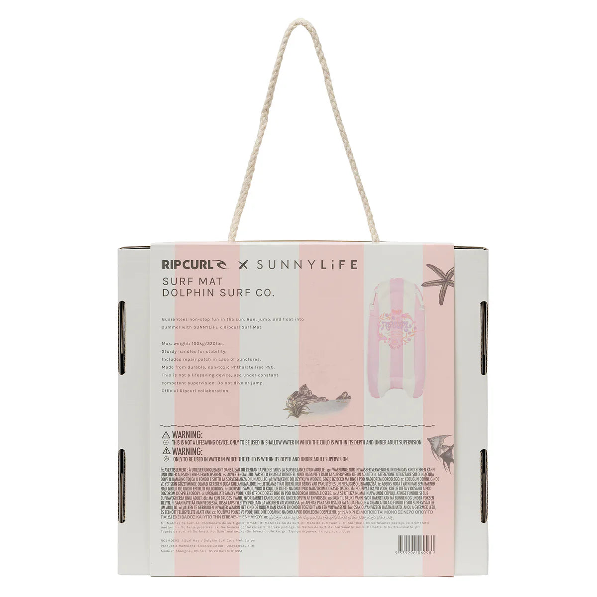 Kids Surf Mat Pink Stripe