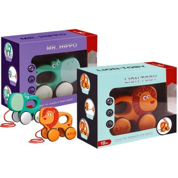 Pull-along Hippo or Lion