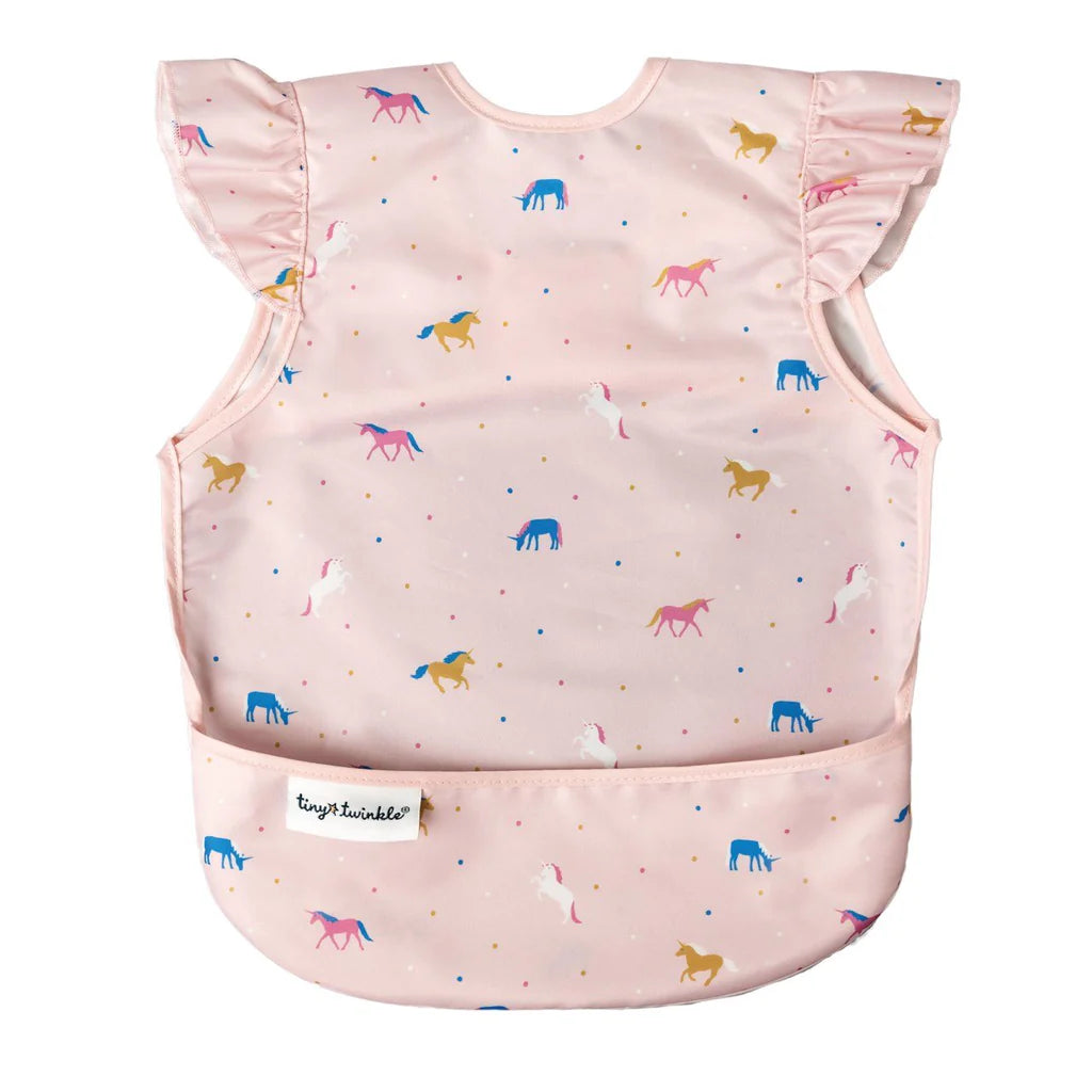 Tiny Twinkle - Mess-proof Apron Bib Ruffle - Unicorn Confetti from