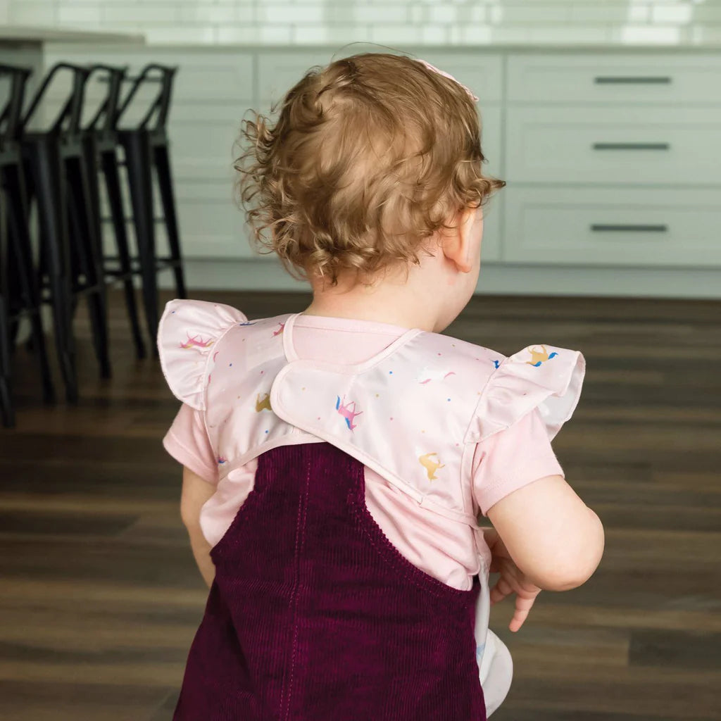 Tiny Twinkle - Mess-proof Apron Bib Ruffle - Unicorn Confetti from