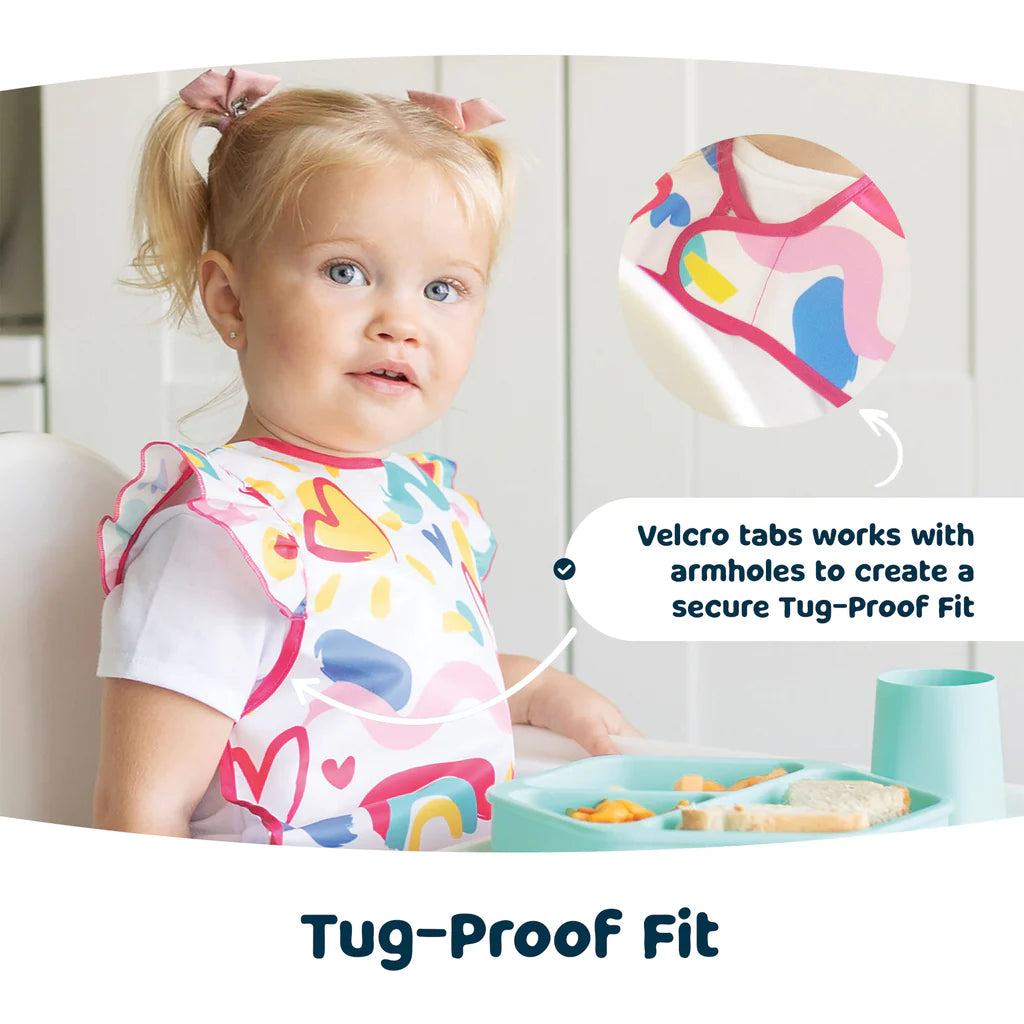 Tiny Twinkle - Mess-proof Apron Bib Ruffle - Unicorn Confetti from