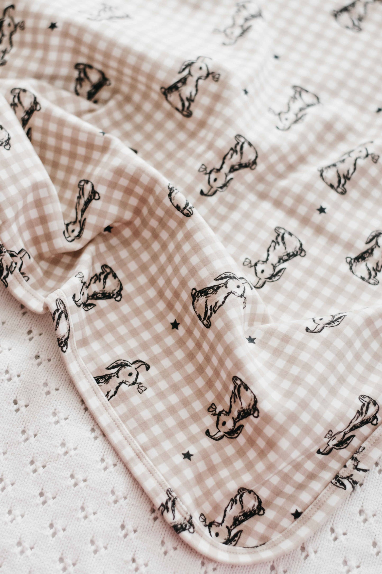 Jersey Swaddle: Gingham Bunny