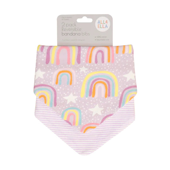 Bandana Bibs 2 Pack Reversible Assorted Designs