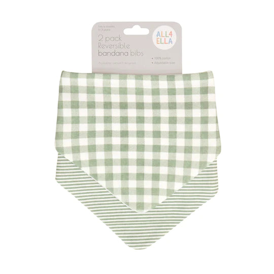 Bandana Bibs 2 Pack Reversible Assorted Designs