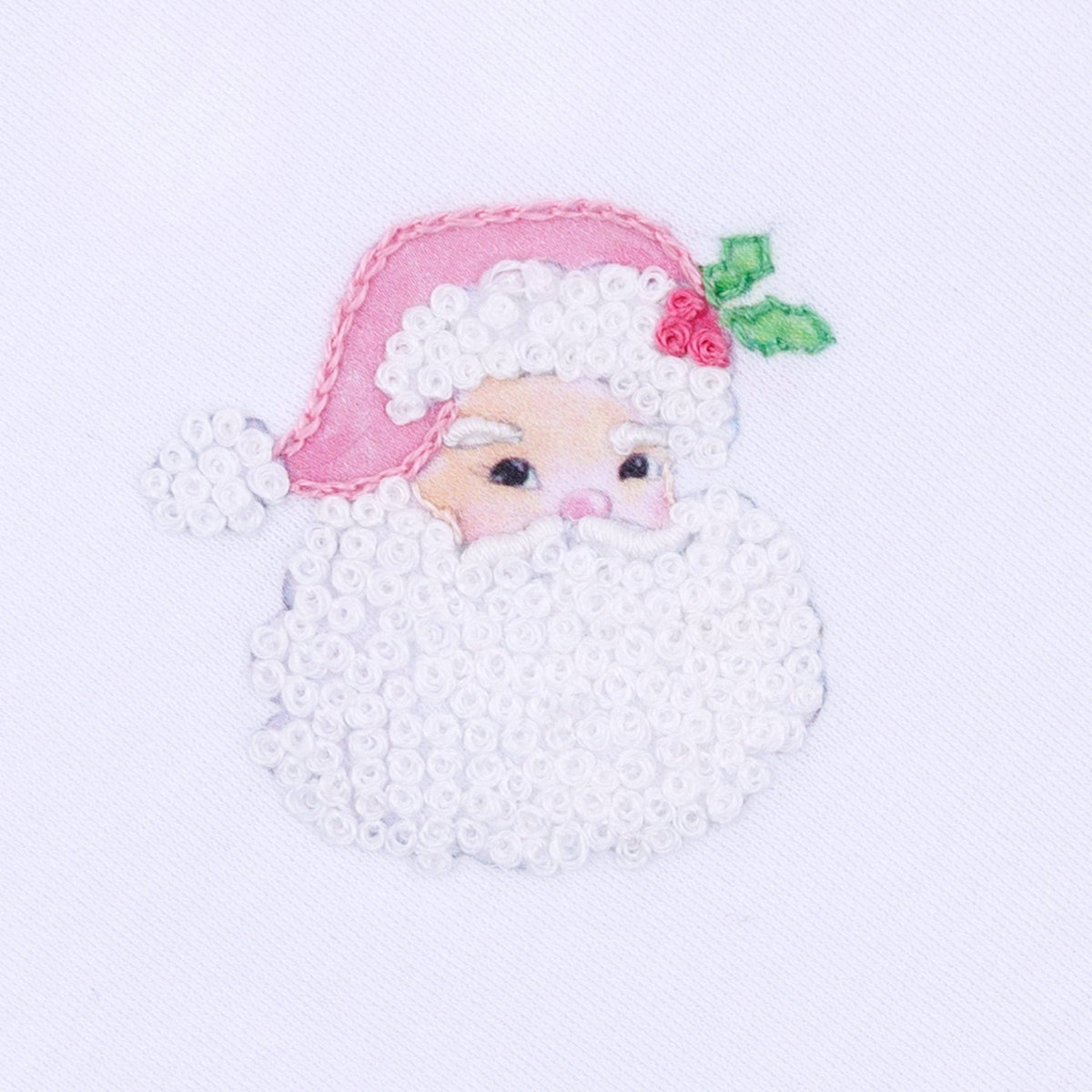 Santa Baby Embroidered Short Sleeve Dress - Pink