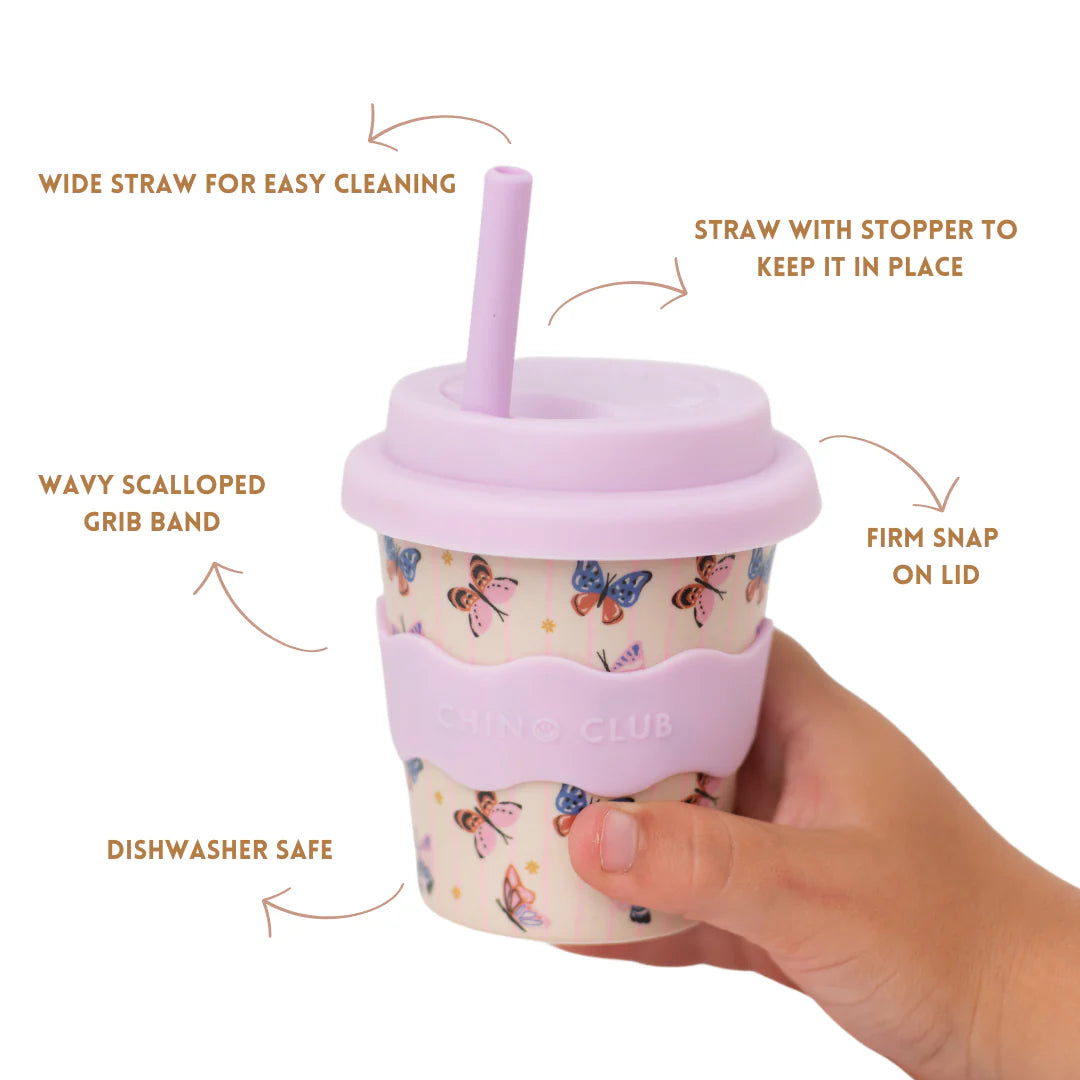 Baby Chino Bamboo Reusable 4oz/8oz Cups & Straws from