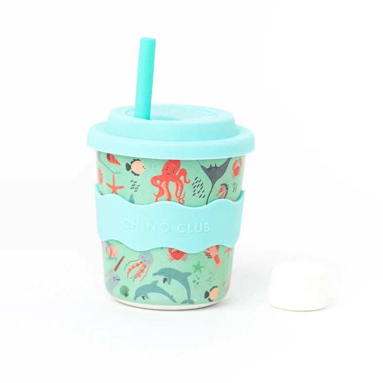 Baby Chino Bamboo Reusable 4oz/8oz Cups & Straws from