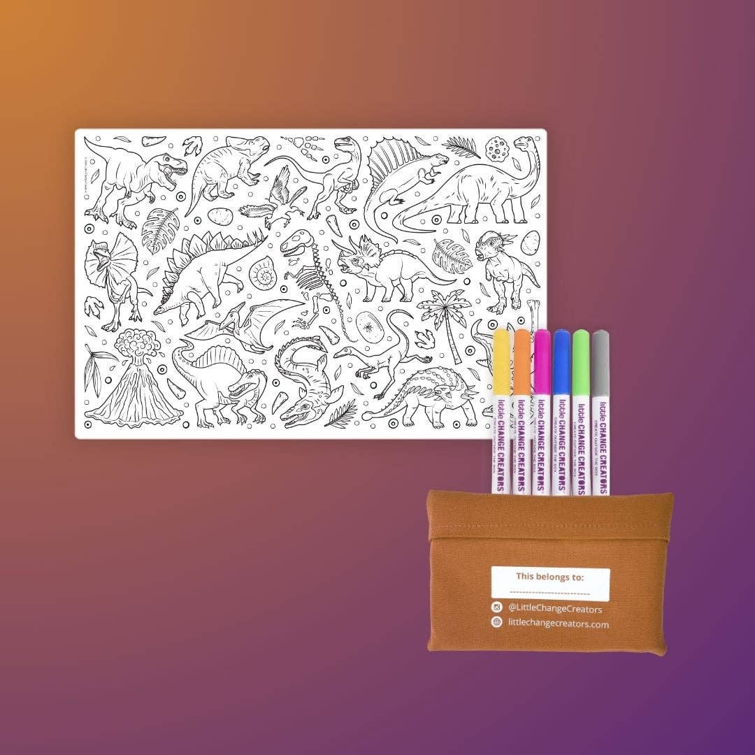 ROAR! Pocket Reusable Colouring Mat