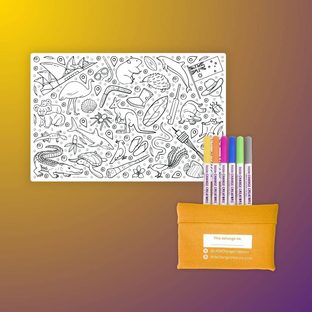 G’DAY! Pocket Reusable Colouring Mat