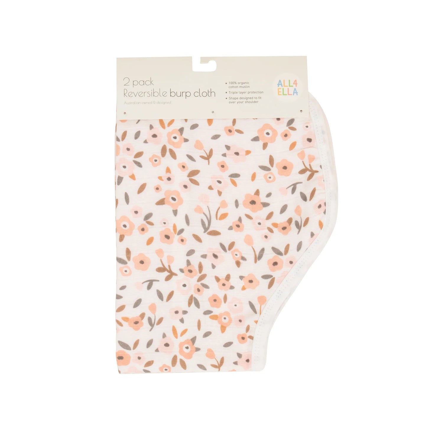 All4Ella 2 Pack Reversible Burp Cloth Collection