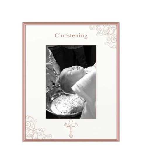Rose Gold Christening Frame 4 x 6