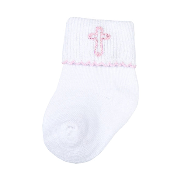 Blessed Embroidered Socks Pink
