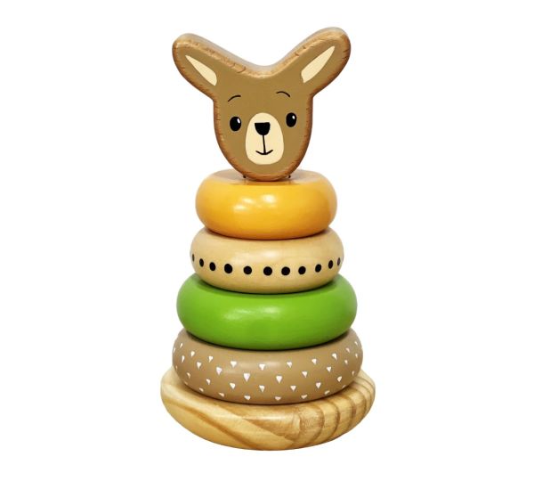Wooden Kangaroo Stacking Toy
