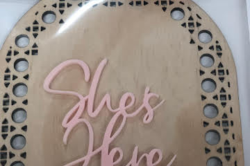 3D Birth Announcement Wooden Discs