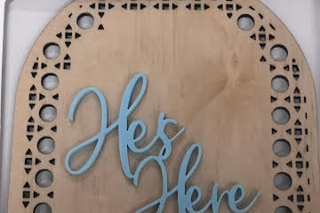 3D Birth Announcement Wooden Discs
