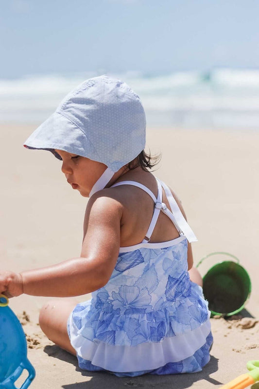Blue Hawaii Ruffle Swim Suit