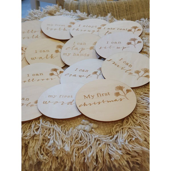 Baby Activity Milestone Wooden Disc Set